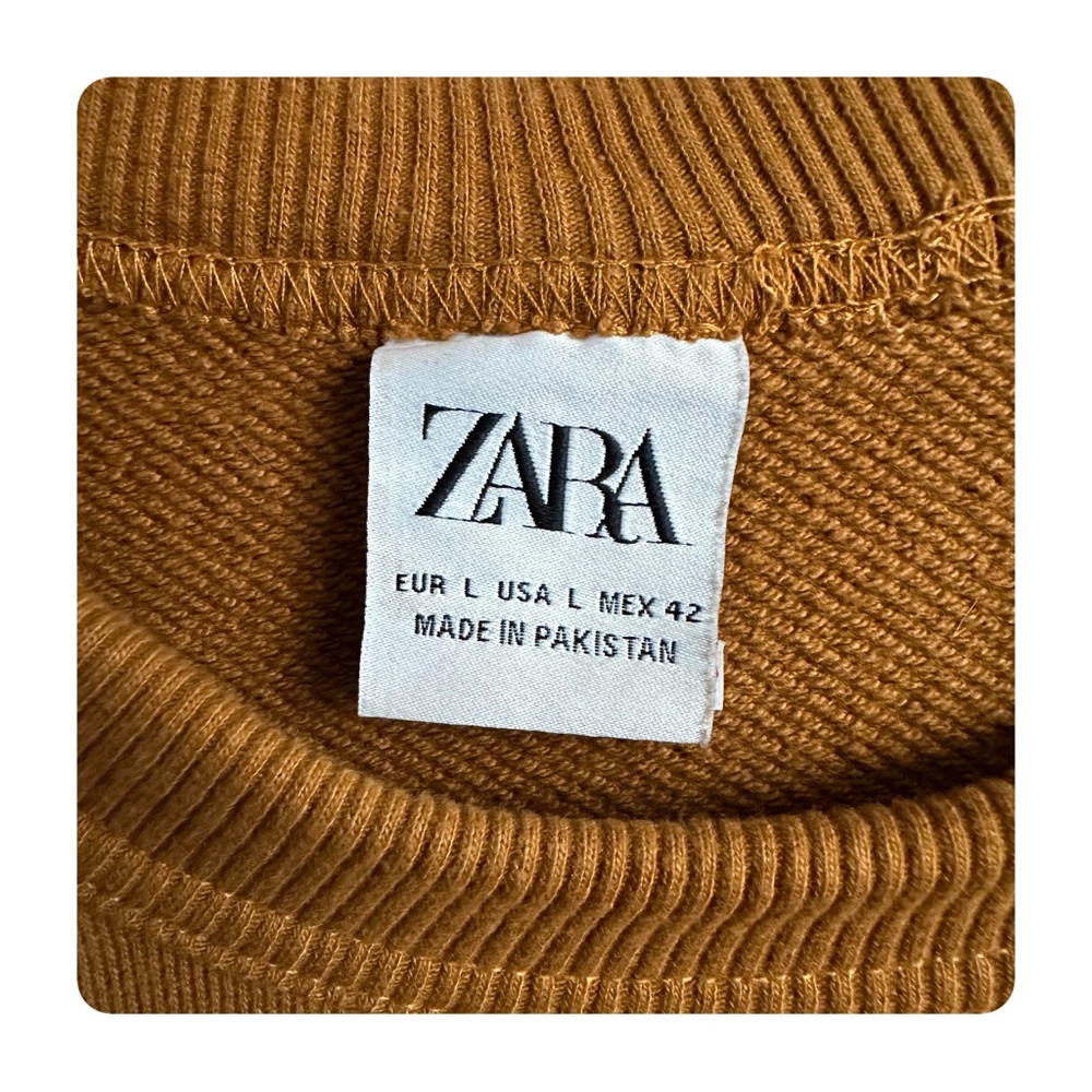 Zara Basic Colorblock Sweatshirt - Dark Mustard/ … - image 4